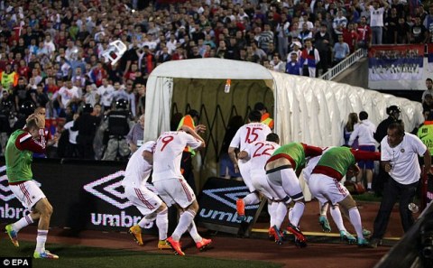 Kacau!! Laga Serbia vs Albania Berujung Kerusuhan